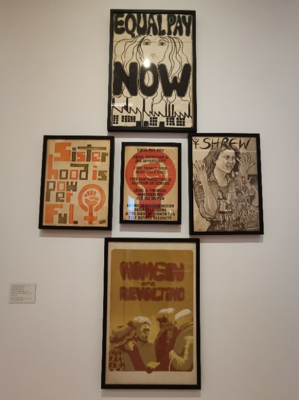 Sisterhood is powerful c. 1970Equal Pay Placard 1976 Seven Demands 1976 Women are Revolting c. 1970 Poster for 'Shrew' magazine c. 1970 Printed paper The Feminist Library, Peckham. Z76964 Women's Art Library, Special Collections and Archives, Goldsmiths University of London. X89371, Z88829 The Feminist Library, Peckham. Z76960-1
